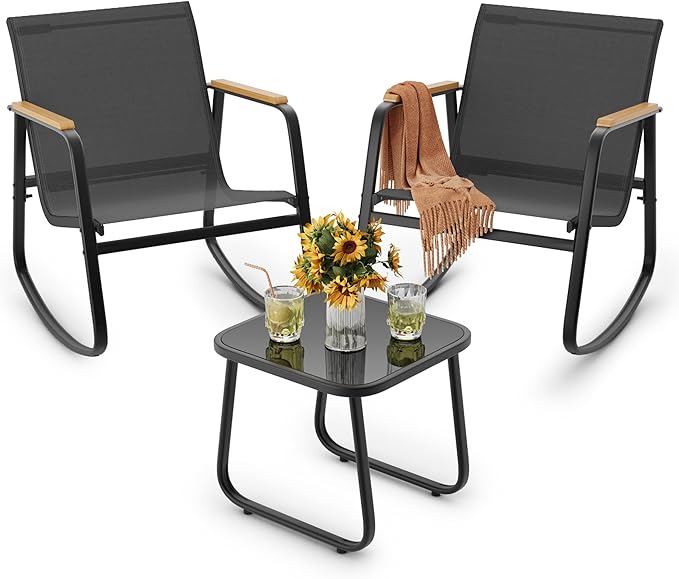 DUMOS 3-Piece Rocking Patio Set